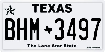 TX license plate BHM3497