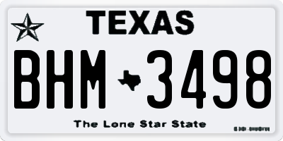 TX license plate BHM3498