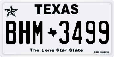 TX license plate BHM3499