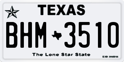 TX license plate BHM3510