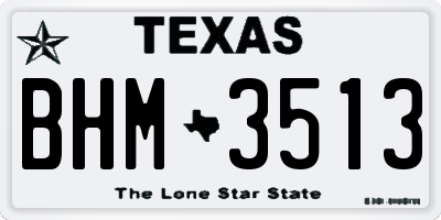TX license plate BHM3513