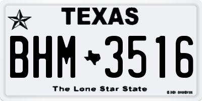 TX license plate BHM3516