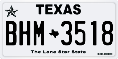 TX license plate BHM3518