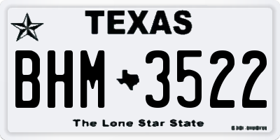 TX license plate BHM3522