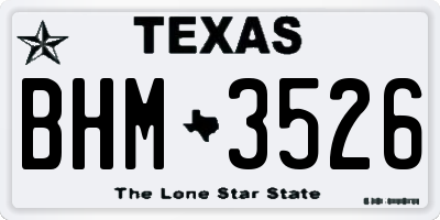 TX license plate BHM3526