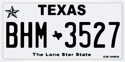 TX license plate BHM3527