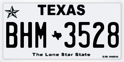 TX license plate BHM3528