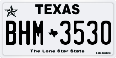 TX license plate BHM3530