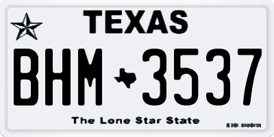 TX license plate BHM3537