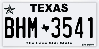 TX license plate BHM3541