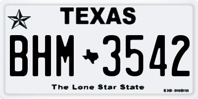 TX license plate BHM3542