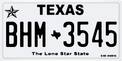 TX license plate BHM3545