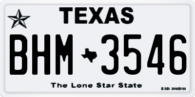 TX license plate BHM3546