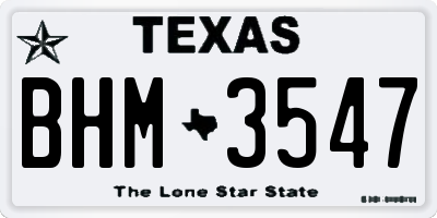 TX license plate BHM3547