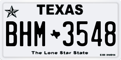 TX license plate BHM3548