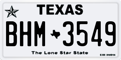 TX license plate BHM3549