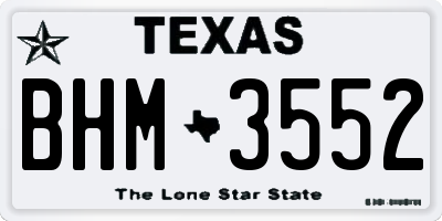 TX license plate BHM3552