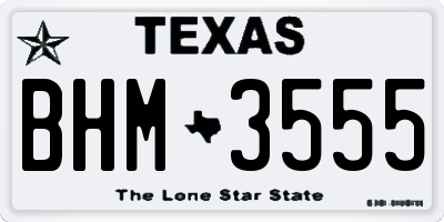 TX license plate BHM3555