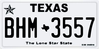 TX license plate BHM3557