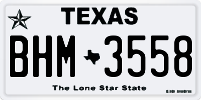 TX license plate BHM3558
