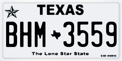 TX license plate BHM3559