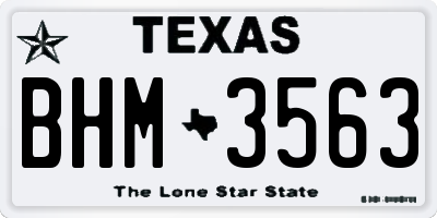 TX license plate BHM3563