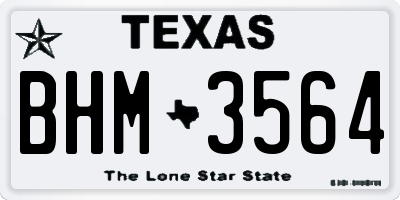 TX license plate BHM3564
