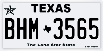 TX license plate BHM3565