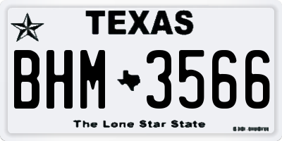 TX license plate BHM3566