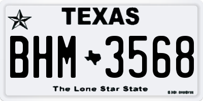 TX license plate BHM3568