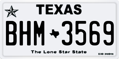 TX license plate BHM3569