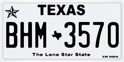 TX license plate BHM3570