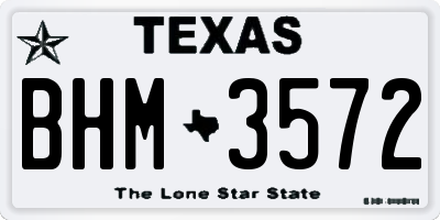 TX license plate BHM3572