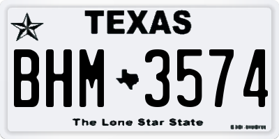 TX license plate BHM3574