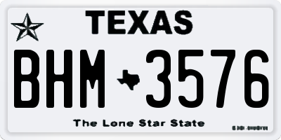 TX license plate BHM3576