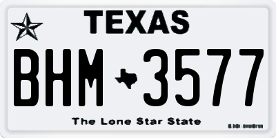 TX license plate BHM3577