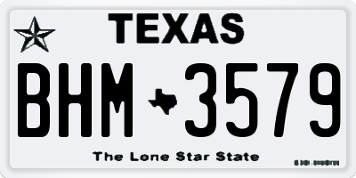 TX license plate BHM3579
