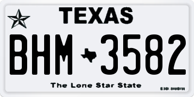 TX license plate BHM3582