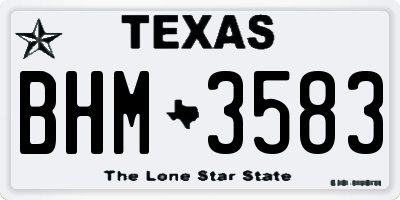TX license plate BHM3583