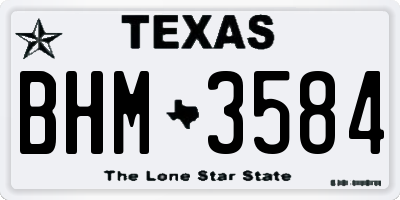TX license plate BHM3584
