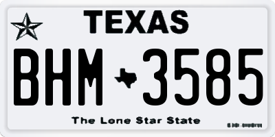 TX license plate BHM3585