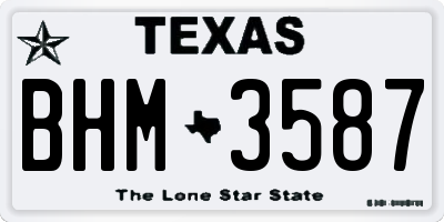 TX license plate BHM3587