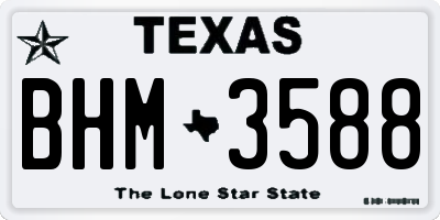 TX license plate BHM3588