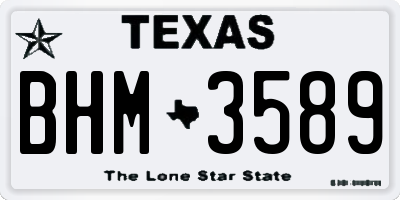 TX license plate BHM3589