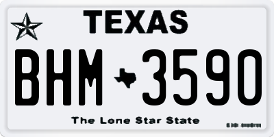 TX license plate BHM3590