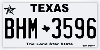 TX license plate BHM3596