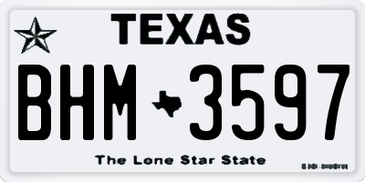 TX license plate BHM3597