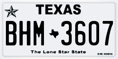 TX license plate BHM3607