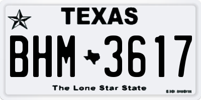 TX license plate BHM3617