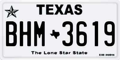 TX license plate BHM3619